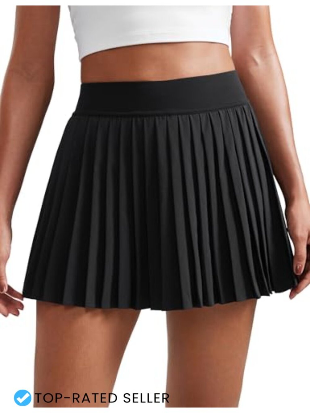 CRZ YOGA Womens Mini Pleated Tennis Skort High Waisted A Line Golf Pickleball
